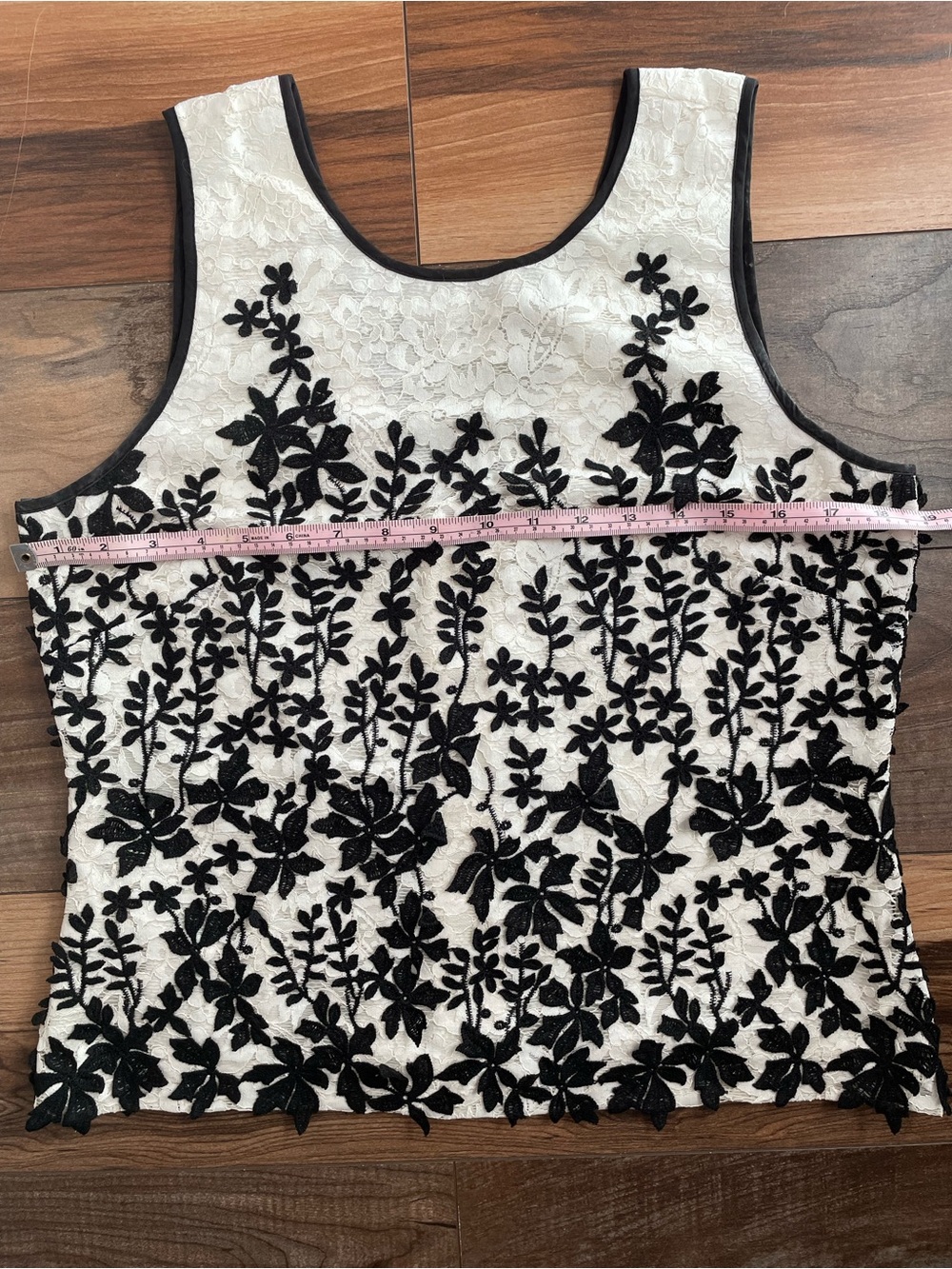 BCBGMaxazria Floral Embroidered Lace Peplum Top - Picture 4 of 16